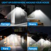 ZOOKKI Solar Outdoor Lights, 3 Heads Motion Sensor Outdoor Lights,