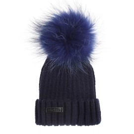 AKA&Co. SALE! AKA&Co. New Baby Boys Navy Knit Beanie Raccoon Fur Pom Pom Hat