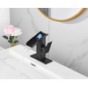 Bathroom Sink Led Faucet Waterfall Spout Black RGB 3 Colors