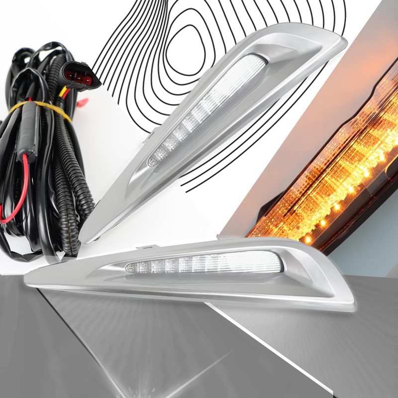 PGTOPONE Switchback White/Amber LED Front Bumper Light Daytime Running Lamp