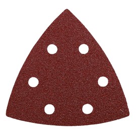 kwb Sanding triangles 93 mm made of precious corundum with 120 grit, tool-free change, resin gluing and reinforced paper carrier for medium fine sanding of wood and metal