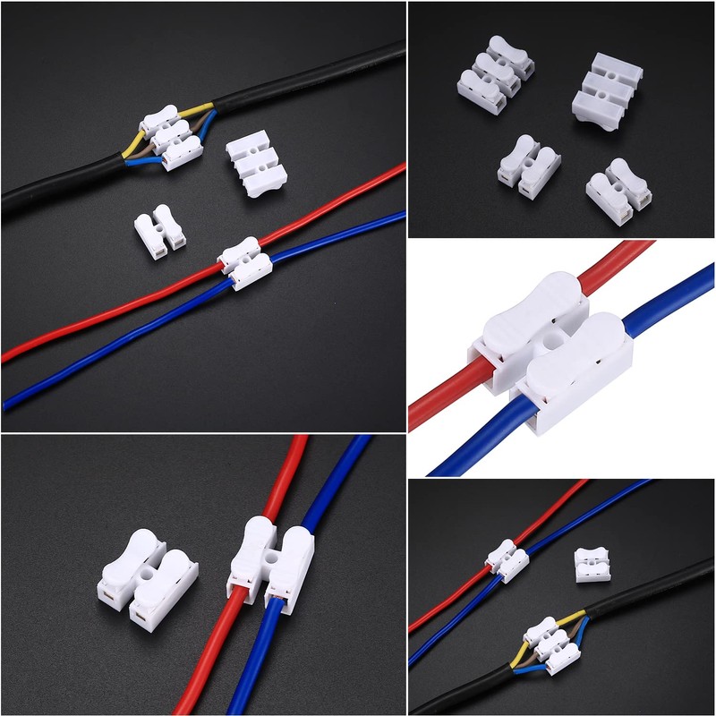 65 Pcs Spring Wire Connectors, Spring Clamp Terminal Cable Clamp