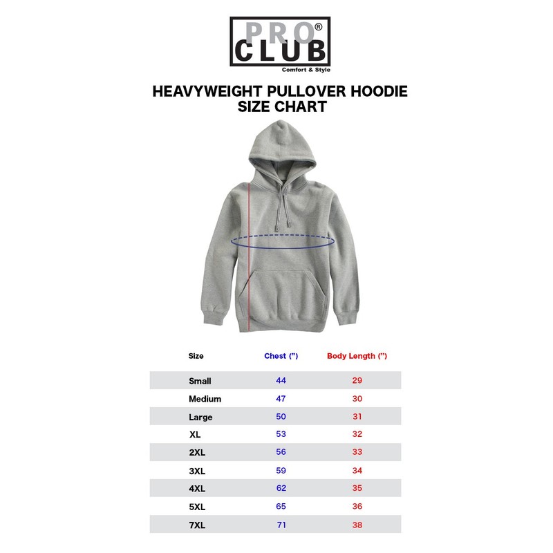 Pro Club Men's Heavyweight Pullover Hoodie (13oz), Heather Gray, Medium
