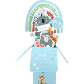 Clever Cube It's A Boy Wildly Adorable Arrival! New Baby Pop Up Greeting Card CU019