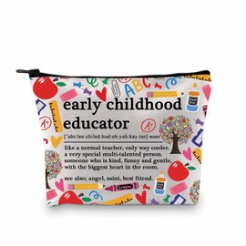 BDPWSS Montessori Teacher Gift Daycare Provider Appreciation Gift ECE Teacher Makeup Bag Special Education SPED Teacher Gift (Early educator noun bagCA)