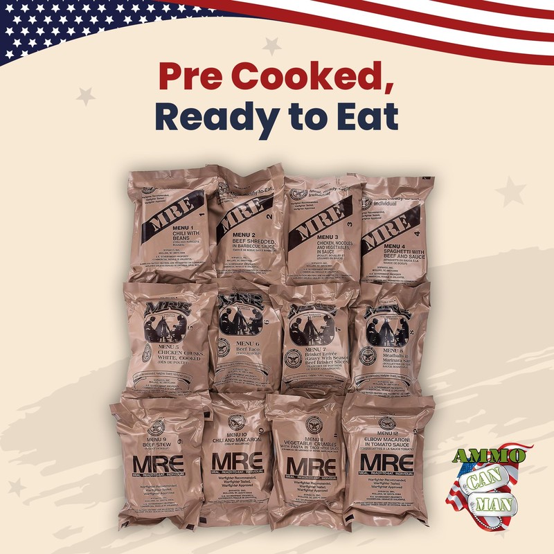 Sopakco 12ct US Military Surplus MRE Meals Ready to Eat