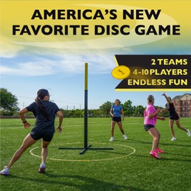Disc It Indoor & Outdoor Team Game – Original Flying Disc Toss Sport - Fun for Events & Gatherings - Play at The Beach, Backyard, Park, Tailgates - Quick Easy 3 Minute Setup – for All Ages