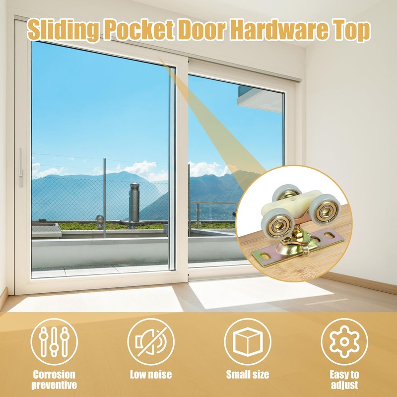 2PCS Sliding Pocket Door Roller Assembly Compatible with 1500/100pd Series