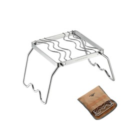 Campingmoon Mini Folding Campfire Grill 304 Stainless Steel BBQ Grill Racks Portable Camping Grill BBq Stand with Legs Carrying Bag