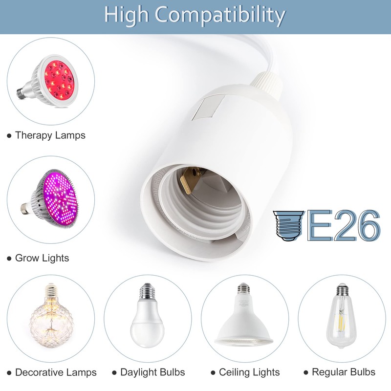 JACKYLED 20Ft UL Approval Extension Hanging Lantern Pendant Light Lamp