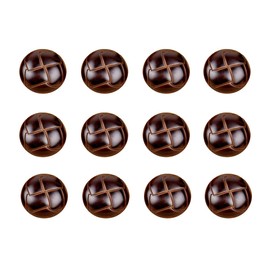RECHERE 12 PCS Football Pattern Imitation Leather Style Plastic Shank Buttons Craft for DIYS Sewing Embellishment (Coffee,18mm)