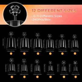 Ranrose Short Coffin Nail Tips 240PCS Soft Gel Half Cover Fake Nails Clear Square Nail Tip for Acrylic Nails Professional 12 Sizes No C Curve False Tips with Box for DIY Press On Nail Extensions