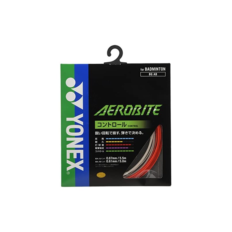 ヨネックス(YONEX) バドミントン ストリングス エアロバイト (0.61mm) BGAB ホワイト×レッド