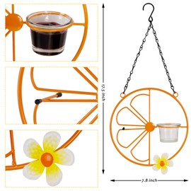 FORUP 2 Pack Oriole Bird Feeder for Outdoors, Orange Fruit Oriole Jelly and Oranges, Outdoor Garden Metal Hanging Drinking Grape Jelly Container Hummingbird Feeder