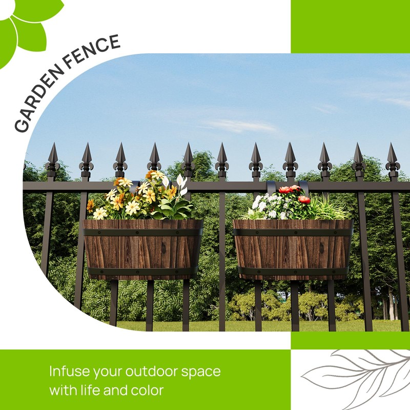 2Pack Wood Fence planters Window boxes planters Railing planter box