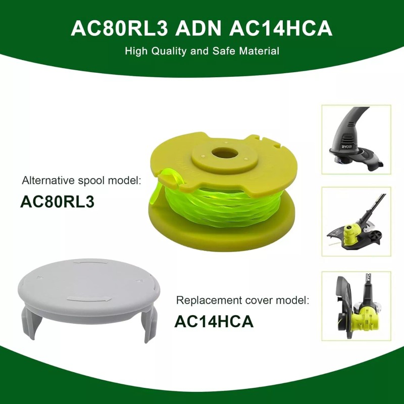 For RYOBI 6Pack For Ryobi Twisted Trimmer Line Spool For