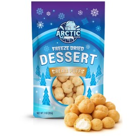 Arctic Farms Belgian Cream Puffs, Freeze Dried Dessert, Light and Creamy Vanilla Filled (Large Bag)