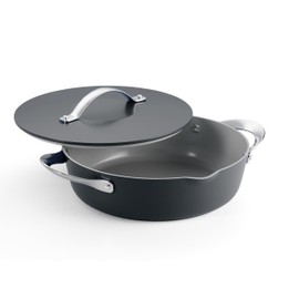 Tramontina Fiora 4.25-Quart Multipurpose Ceramic Non Stick Cooking Pan with Lid, Gray