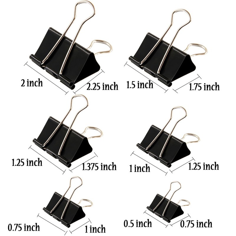 Binder Clips Paper Clamp for Paper-130 Pcs Clips Paper Binder