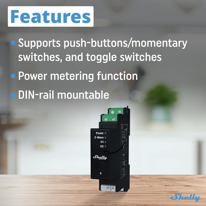 Shelly Wave Pro Shutter US | Z-Wave Shutter Controller with