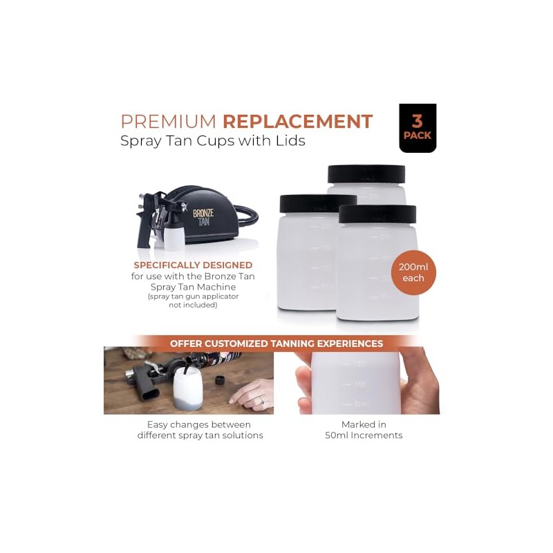 Existing Beauty Bronze Tan Spray Tan Replacement Cups with Lids