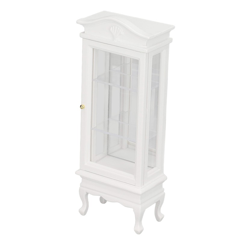1:12 Doll House Miniature Cabinet Wooden Simulation White Arc Roof
