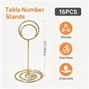 Round Gold Table Number Holders, 16 Pack 3.35 Inch Desktop