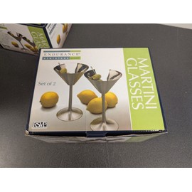 RSVP - Endurance NEW IN BOX: RSVP Endurance Stainless Steel Martini Glasses ~ Set of 2