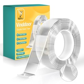 Vinddoor Dobble Sided Tape Heavy Duty Mounting Tape (16.4FT), Command Strips Nano Tape Adhesive Mounting Tape Wall Decor, Two Sided Tape Transparent Strips Poster Tape Glue Tape.