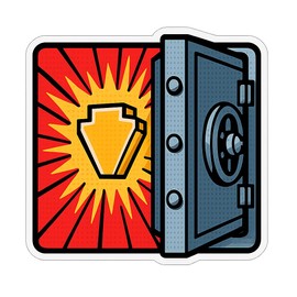 Comic-Style Keystone Glowing from Vault Sticker (2.75" x 2.75")
