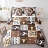 Manfei Western Cowboy Comforter Set 7pcs, Bull Skull Horse Arrow