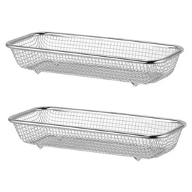 TEHAUX 2Pcs Stainless Steel Dishwasher Basket Durable Cutlery Holder with Uniform Drain Design for Baking Utensils Storage Convenient Dishwasher Accessories for Easy Cleaning