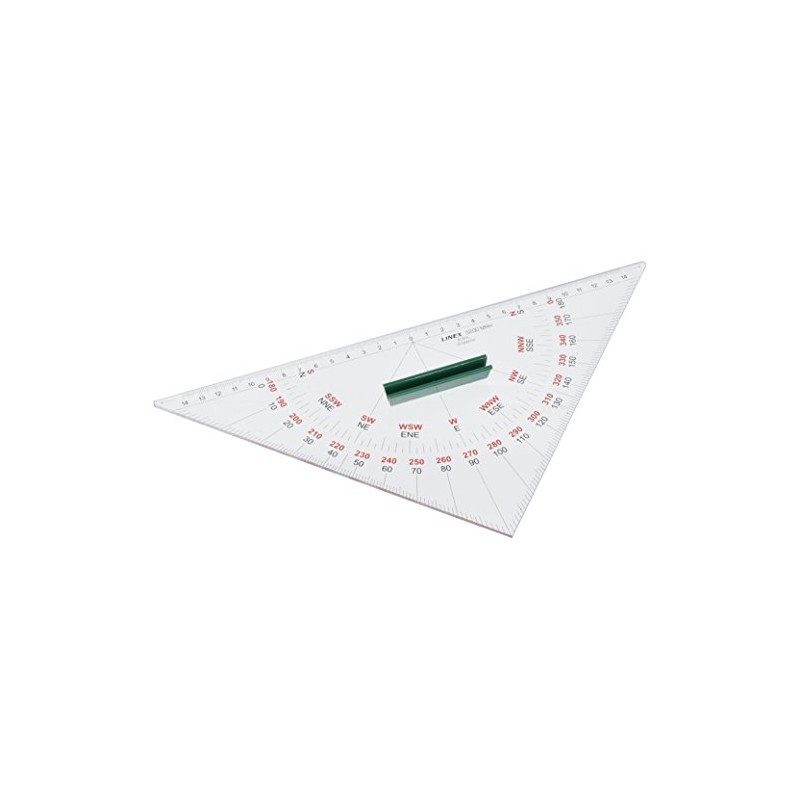 Linex 100413035 Nautical Protractor Bi-Colour Labelled with Plastic Handle and