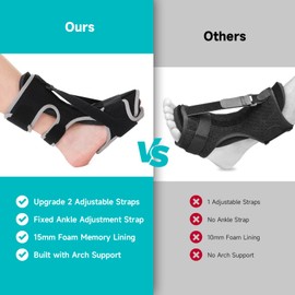 JFMkaer Plantar Fasciitis Night Splint, Plantar Fasciitis Relief Brace With Arch Support, Adjustable Night Splint For Plantar Fasciitis, Achilles Tendonitis And Foot Drop For Women & Men