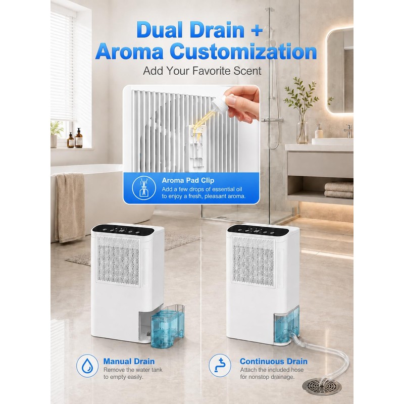Dehumidifiers for Home & Basement, 2500 Sq.Ft Small Dehumidifier with