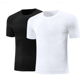 Towintec Maglietta a Compressione da Bambino， Camicie a Manica Corta ad Asciugatura Rapida Biancheria Intimo Sportivo Strato di Base t Shirt Bambino Top per Calcio Corsa Palestra