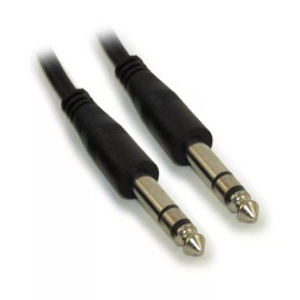 My Cable Mart 15ft 1/4inchinch Stereo TRS Phono Cable  Male to Male  28AWG  Nickel Plated