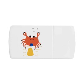 'Crab Makes A Sand Castle' Pill Box with Tablet Splitter (PI00030817)