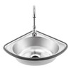 Wall Mount Bathroom Corner Sink,Kitchen Washbasin Single Sink with Faucet