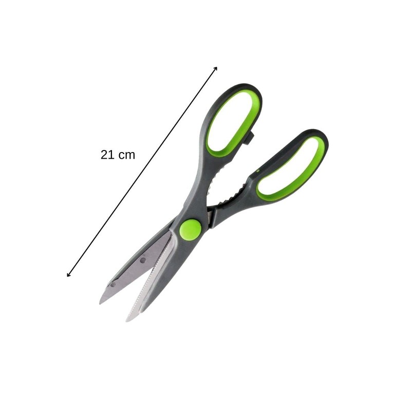 Nirosta 48133 Superschere mit Öffner Praktika 21cm in grau/grün/silber, Klinge: