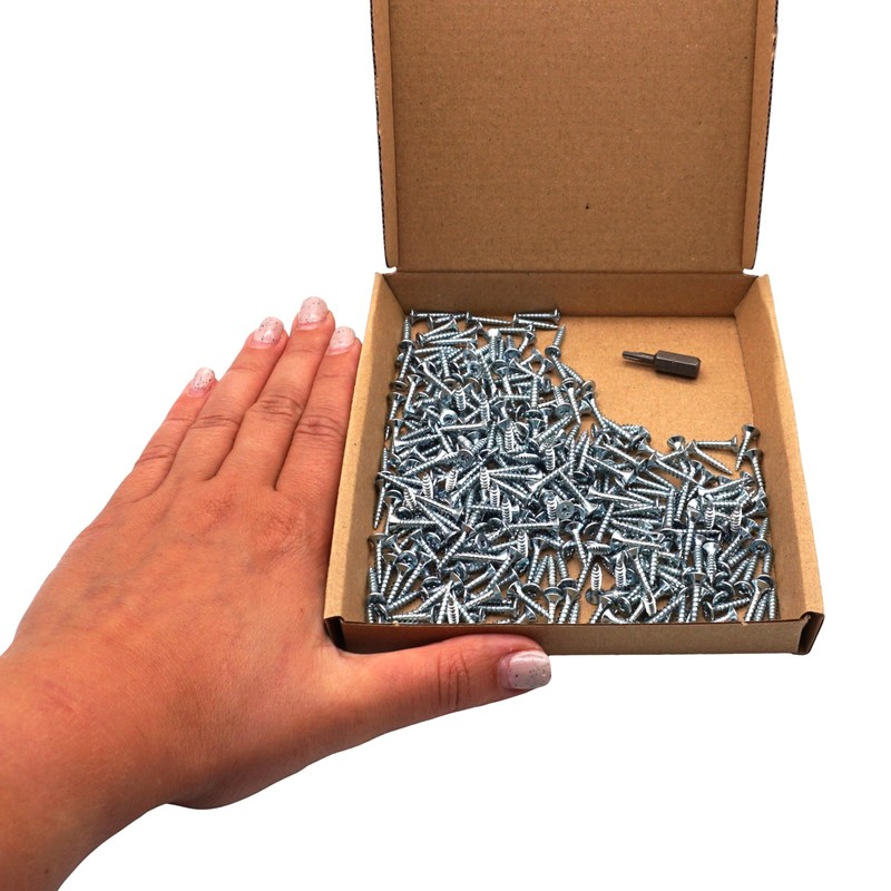 SKIR'CO (300 Pieces) Galvanised Steel Wood Screws 3.0 x 16mm