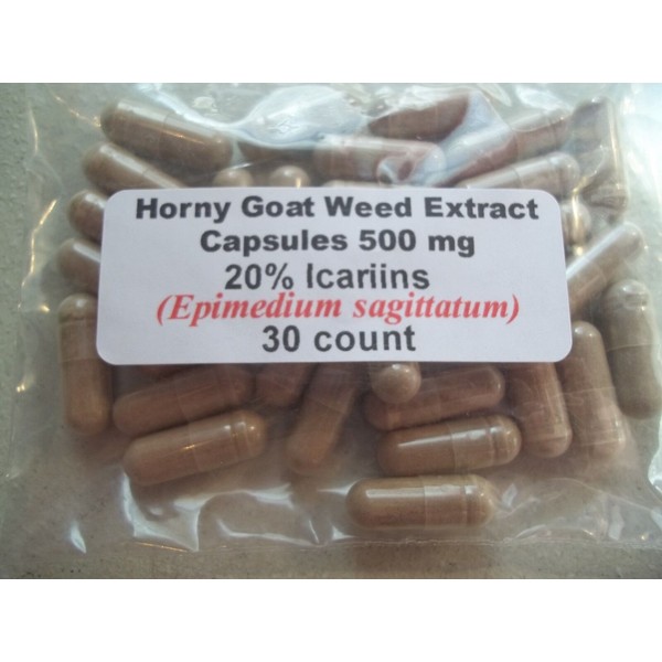 Unbranded Horny Goat Weed Extract Capsules (epimedium Sagittum) 20% ICARIINS 500 mg  