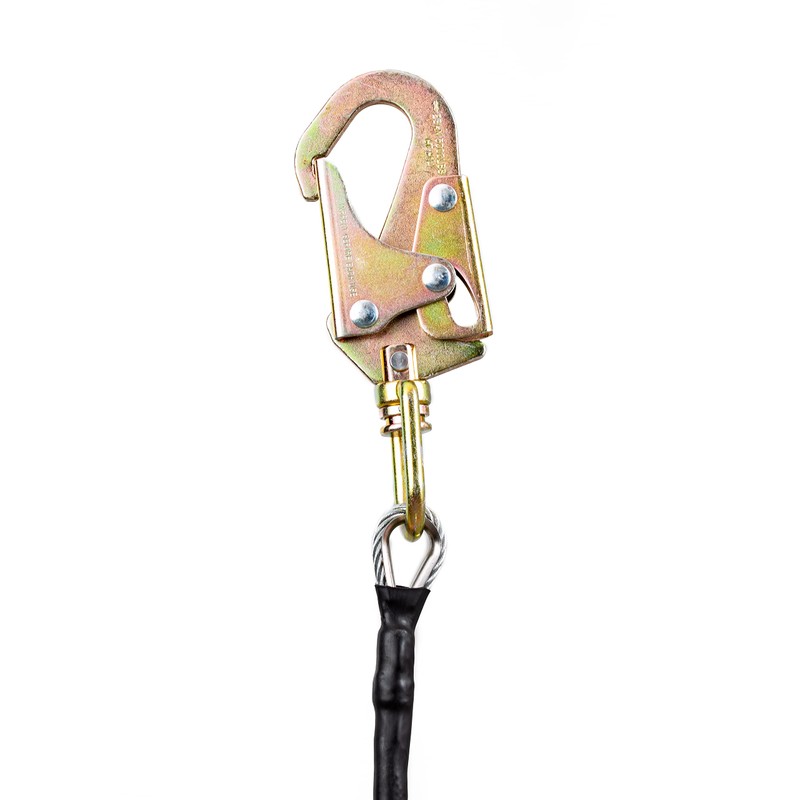 DorBuphan 1/2" x 8' Steel Core Flipline Kit, Adjustable Lanyard