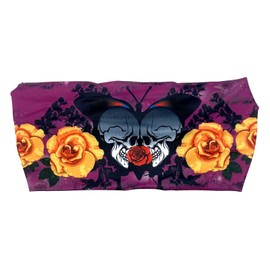 UNIK Ladies Skull & Roses Moisture-Wicking Comfortable Headband - Purple