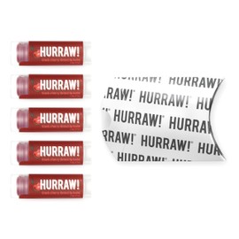 Hurraw! Black Cherry Tinted Lip Balm, 5 Pack: (Sheer Red Tint) Organic, Certified Vegan, Cruelty and Gluten Free. Non-GMO, 100% Natural Ingredients. Bee, Shea, Soy and Palm Free. Made in USA
