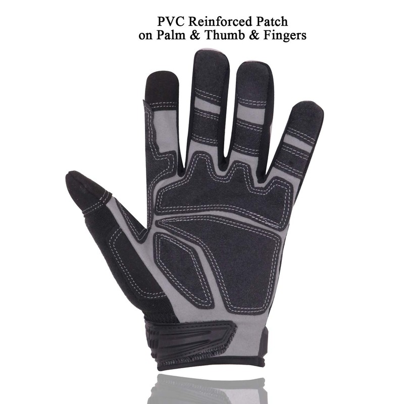 HANDLANDY Heavy Duty Work Gloves Men, Touchscreen TPR Impact Reducing