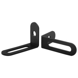 Hordion 10Pcs Slotted L Bracket, Stainless Steel L Corner Brace 38 x 24x 12mm/1.5 x 0.94 x 0.47in, Adjustable Corner Bracket Black Heavy Duty 90 Degree Corner Fastener for Shelves Furniture Cabinets