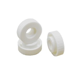 Knurled Nut M4 White Plastic PA 6.6 Spacer Nut Diameter 15 mm H.6 mm Spacer Nut with Internal Thread and Bridge (10)