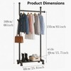MYUPDALIN Freestanding Garment Rack with Wheels, Rolling Clothes Rack with