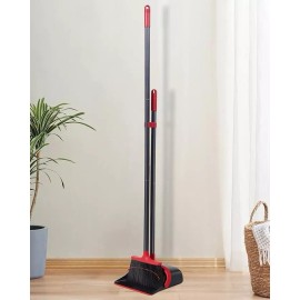 TreeLen GOAT Broom and Dustpan Set for Home, Upgrade 52" Long Handle with Stand Up Dustp